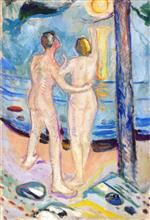 Edvard Munch  - Bilder Gemälde - Nude Couple on the Beach
