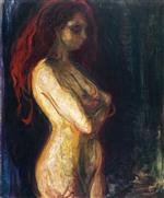 Edvard Munch  - Bilder Gemälde - Nude in Profile towards the Right
