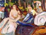 Edvard Munch  - Bilder Gemälde - Nude in the Forest