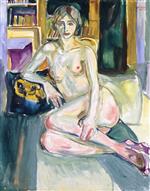 Edvard Munch  - Bilder Gemälde - Nude, Sitting on the Couch