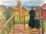 Edvard Munch  - Bilder Gemälde - On the Veranda