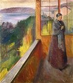 Edvard Munch  - Bilder Gemälde - On the Veranda