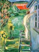 Edvard Munch  - Bilder Gemälde - Painter by the Wall