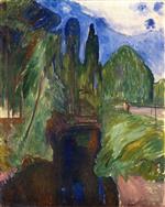 Edvard Munch  - Bilder Gemälde - Park Landscape