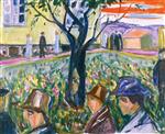 Edvard Munch  - Bilder Gemälde - People Wandering in the Garden