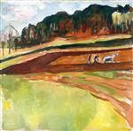 Edvard Munch  - Bilder Gemälde - Plowed Field