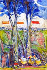 Edvard Munch  - Bilder Gemälde - Prams under High Trees