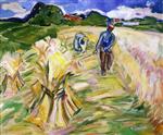 Edvard Munch  - Bilder Gemälde - Reaping the Corn