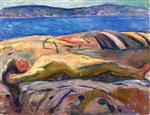 Edvard Munch  - Bilder Gemälde - Reclining Nude on the Beach