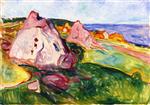Edvard Munch  - Bilder Gemälde - Red Rocks by Åsgårdstrand