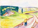 Edvard Munch  - Bilder Gemälde - Road in Thüringen