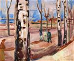 Edvard Munch  - Bilder Gemälde - Road with Trees