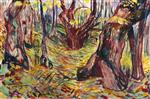 Edvard Munch  - Bilder Gemälde - Rugged Trunks