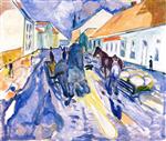 Edvard Munch  - Bilder Gemälde - Runaway Horse in Street