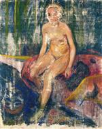 Edvard Munch  - Bilder Gemälde - Seated Nude and Grotesque Mask