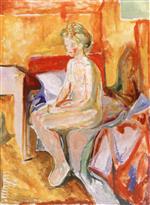 Edvard Munch  - Bilder Gemälde - Seated Nude on the Edge of the Bed
