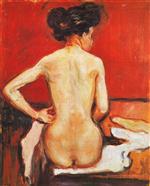 Edvard Munch  - Bilder Gemälde - Seated Nude with Her Back Turned