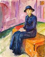 Edvard Munch  - Bilder Gemälde - Seated on a Suitcase