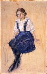 Edvard Munch  - Bilder Gemälde - Seated Young Girl
