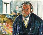 Edvard Munch  - Bilder Gemälde - Self Portrait after the Spanish Flu