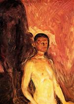 Edvard Munch  - Bilder Gemälde - Self Portrait in Hell