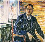 Edvard Munch  - Bilder Gemälde - Self-Portrait at Professor Jacobson's Hospital