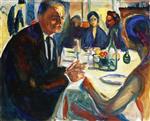 Edvard Munch  - Bilder Gemälde - Self-Portrait at the Wedding Table
