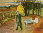 Edvard Munch  - Bilder Gemälde - Self-Portrait by the Arbor