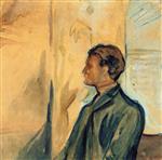 Edvard Munch  - Bilder Gemälde - Self-Portrait in Profile