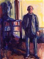 Edvard Munch  - Bilder Gemälde - Self-Portrait with Hands in Pockets