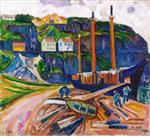 Edvard Munch  - Bilder Gemälde - Ship being Scrapped