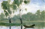 Edvard Munch  - Bilder Gemälde - Small Lake with Boat