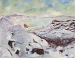 Edvard Munch  - Bilder Gemälde - Snow Landscape from Kragero