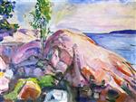 Edvard Munch  - Bilder Gemälde - Spring by the Coast