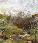 Edvard Munch  - Bilder Gemälde - Spring Landscape