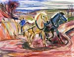 Edvard Munch  - Bilder Gemälde - Spring Ploughing