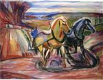 Edvard Munch  - Bilder Gemälde - Spring Plowing