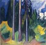 Edvard Munch  - Bilder Gemälde - Spruce Forest