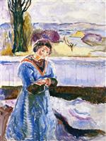 Edvard Munch  - Bilder Gemälde - Standing Woman with Arms Folded