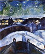 Edvard Munch  - Bilder Gemälde - Starry night
