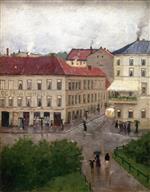 Edvard Munch  - Bilder Gemälde - Street Corner on Karl Johan, Grand Cafe