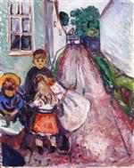 Edvard Munch  - Bilder Gemälde - Street in Warnemünde