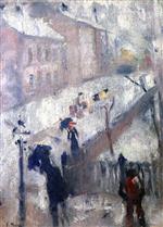 Edvard Munch  - Bilder Gemälde - Street in Winter