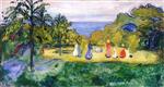 Edvard Munch  - Bilder Gemälde - Summer in the Park (The Linde Frieze)