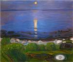 Edvard Munch  - Bilder Gemälde - Summer Night at the Beach