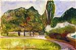 Edvard Munch  - Bilder Gemälde - Summer Night in Studenterlunden