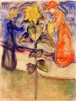 Edvard Munch  - Bilder Gemälde - Sun Flower (The Reinhardt Frieze)