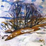 Edvard Munch  - Bilder Gemälde - Thawing Snow