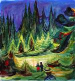 Edvard Munch  - Bilder Gemälde - The Enchanted Forest