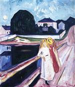 Edvard Munch  - Bilder Gemälde - The Girls on the Bridge